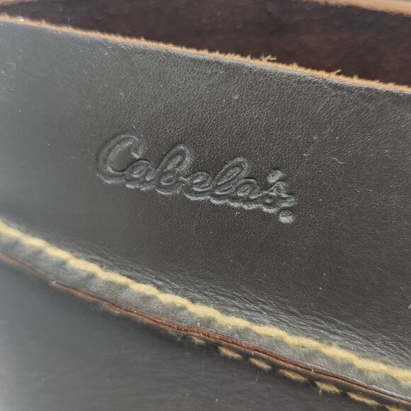 Cabelas Men Brown Leather Chukka Moccasin Ankle Boots Size 7 Lace Up Stitching - Picture 2 of 11